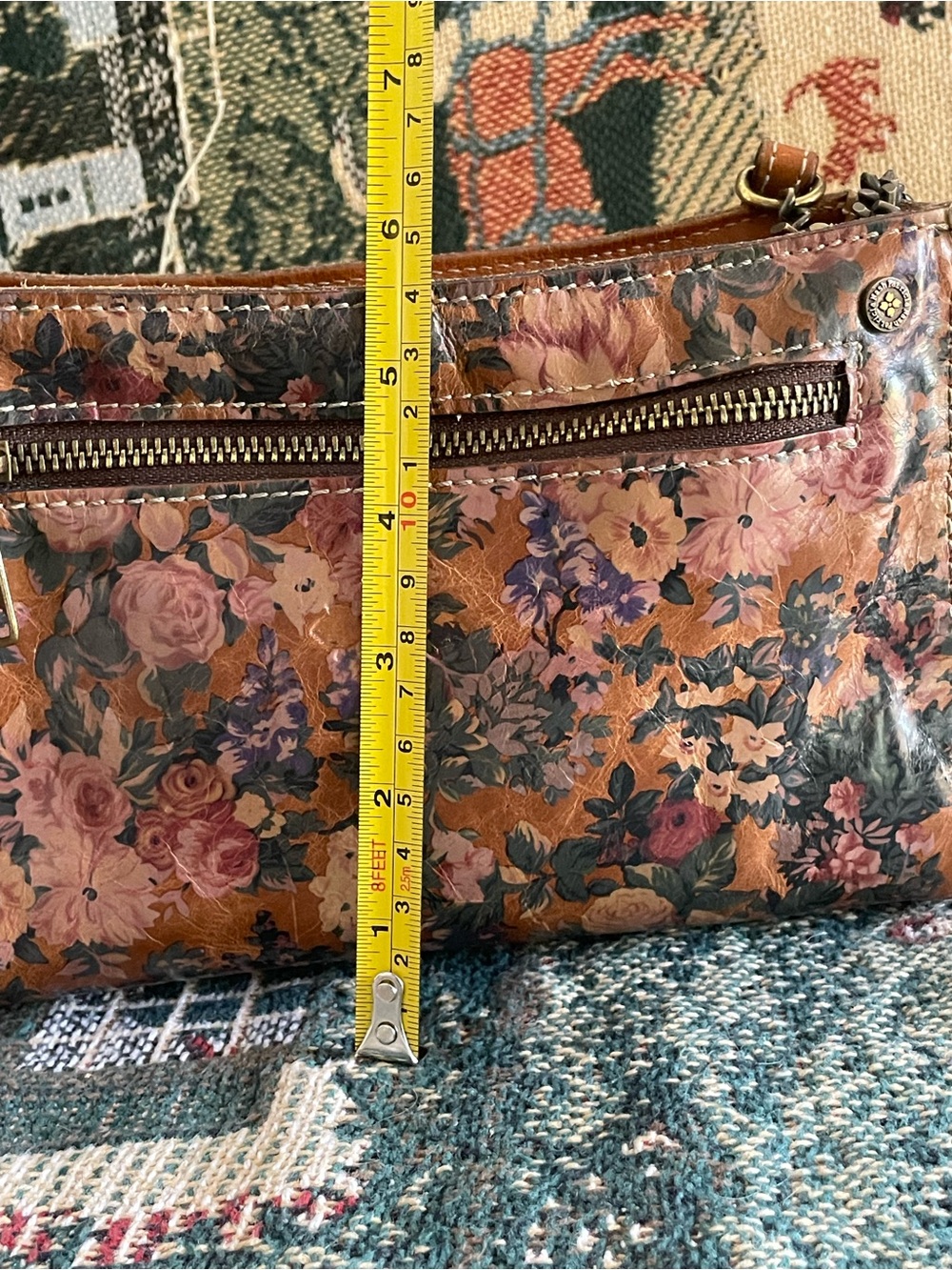 Patricia Nash Floral-Print Leather Bag in Brown
